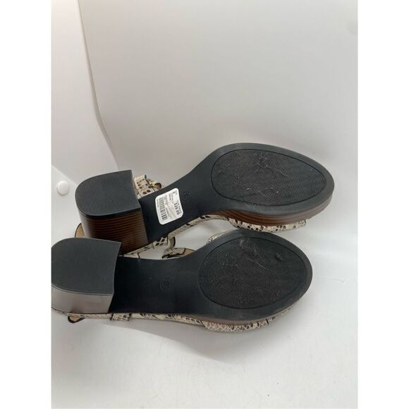 Cato Womens Open Toe Sandals Block High Heels Snake Pattern Shoes Size 8 - Picture 8 of 10